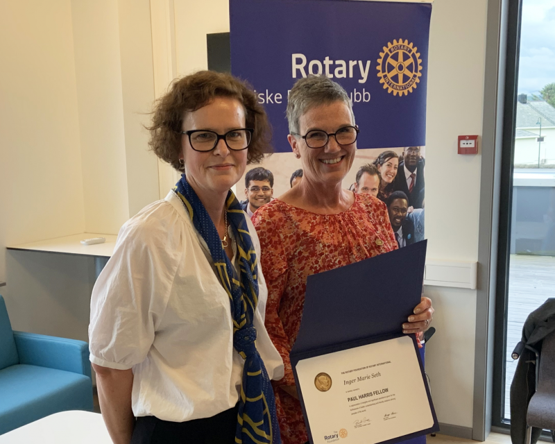 Rotarys høyeste utmerkelse til Inger Marie Seth