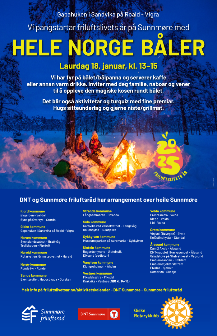 Hele Norge båler -  laurdag 18. januar 2025